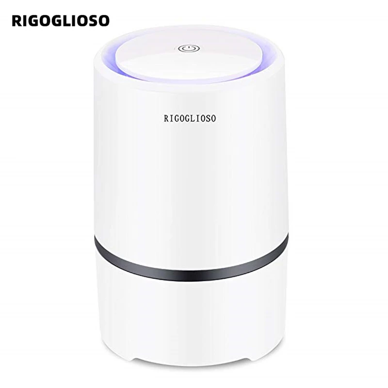 RIGOGLIOSO очиститель воздуха для дома HEPA фильтры 5 в USB кабель низкий уровень шума очиститель воздуха с ночным Светильник Настольный GL2103