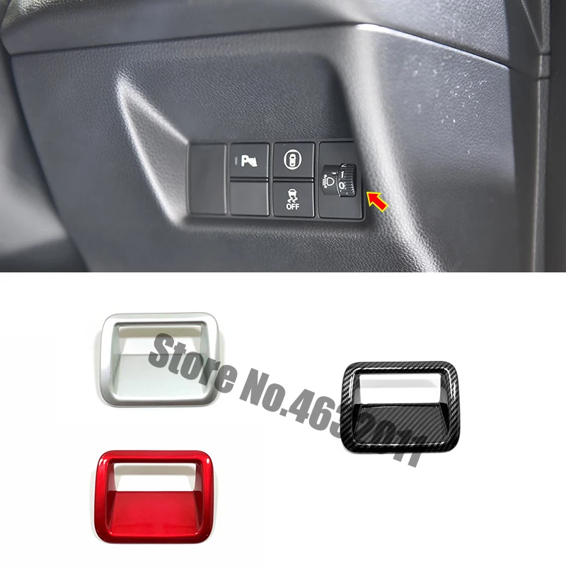 

ABS Matte/Carbon fiber Car Headlamps Adjustment Switch frame Cover Trim car Styling For Honda Fit Jazz 2020 2021 accessories