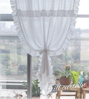fresh white curtains with lace ruffles for girls bedroom living room kitchen curtain drapes door curtains window tulle curtain