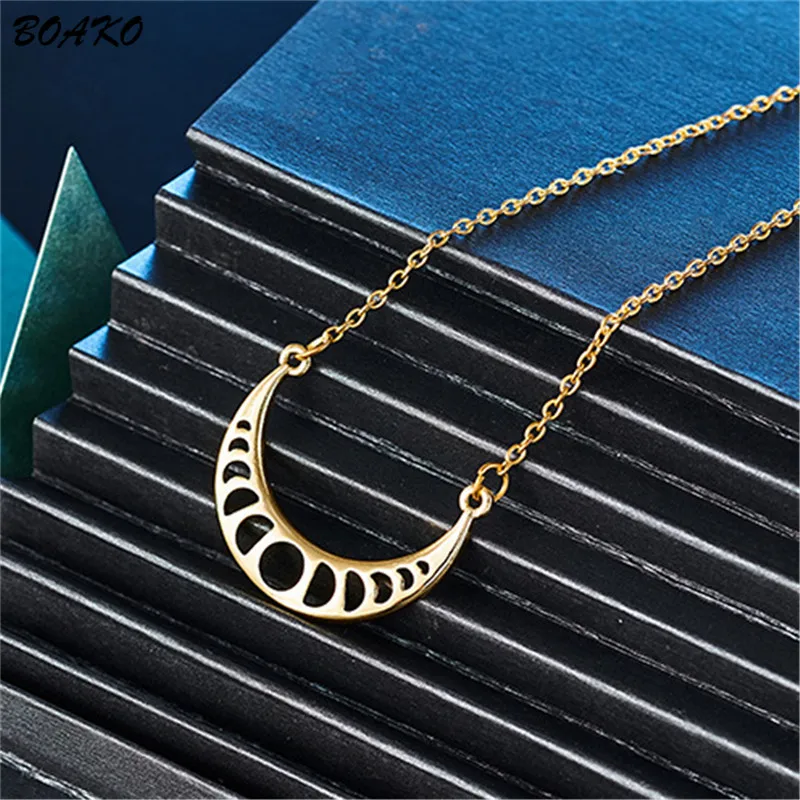 Женское ожерелье с полумесяцем и фазой Луны Очаровательное лунным затмением