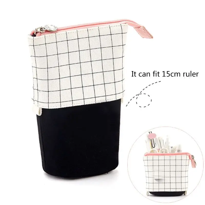 

Stand Up Pencil Holder Telescopic Pencil Case Pen Box Stationery Pouch Bag Portable for School