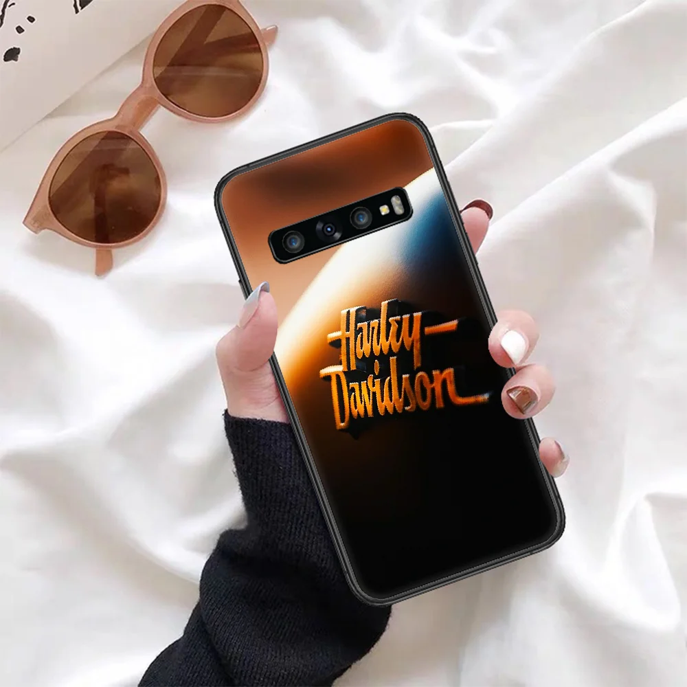 

Retro Harley Cool Motorcycle Phone Case For Samsung Galaxy Note S 8 9 10 20 Plus E Lite Uitra black Funda Painting Hoesjes 3D