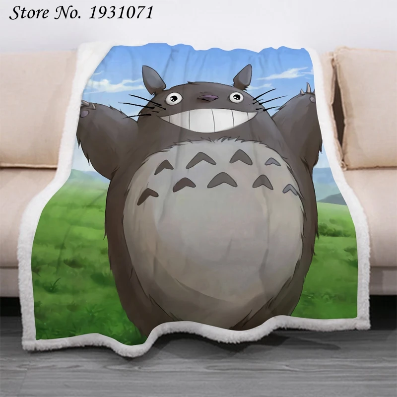 

Флисовое одеяло с 3D рисунком Аниме Тоторо для кровати толстое одеяло модное покрывало шерпа одеяло для взрослых и детей 06