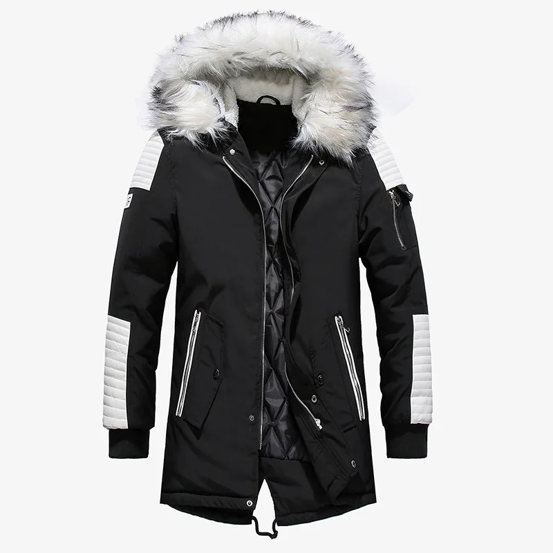 Mens Parker Fur Collar Hooded Men Winter Jacket Fashion Warm Thick Liner Man Jacket And Coat Windproof Male Parkas Casual Jacket