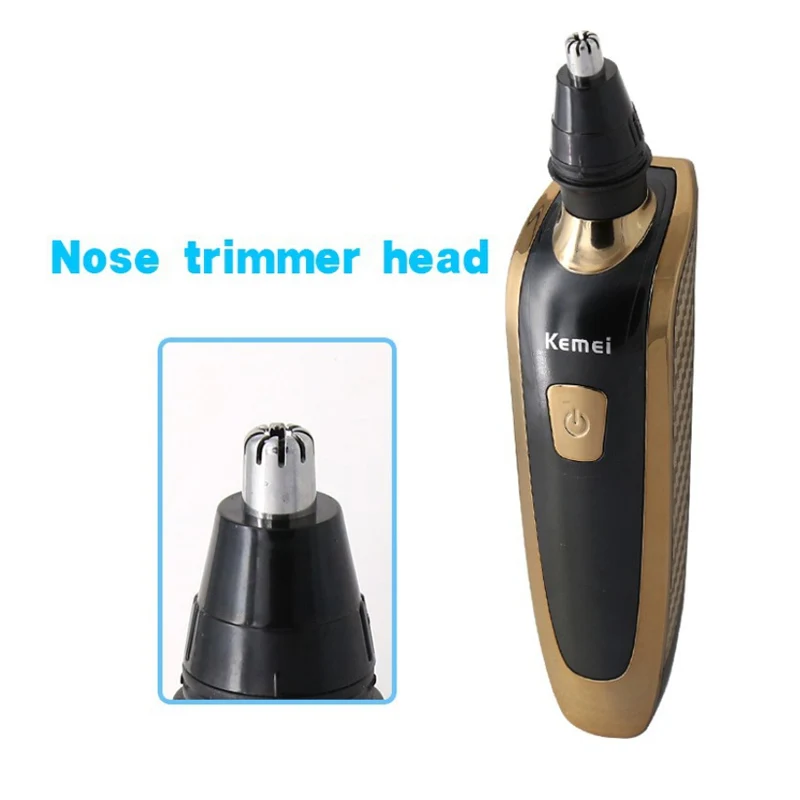 Kemei мужские бритвы усы нос Стрижка волос Электробритвы перезаряжаемые 4 лезвия
