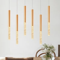 modern minimalist acrylic led pendant lamp bar cafe kitchen island pendant lights dining room cylinder long tube hanging lights