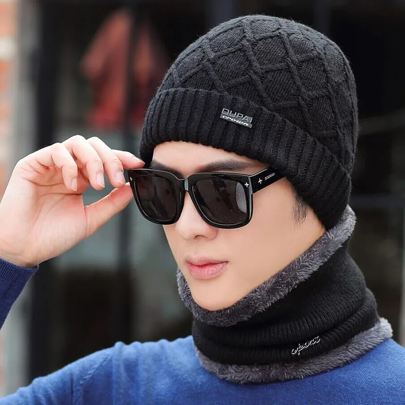 Брендовая Зимняя шляпа вязаная шапка шарф Skullies Beanies мужские зимние шапочки для мужчин и женщин Gorras шерстяной берет маска мужская шапка Кепка