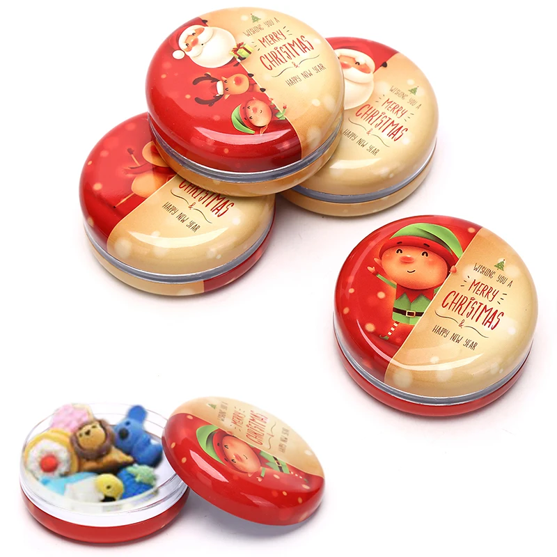 

Christmas Tinplate Coin Purse Key Headset Storage Wallet Kid Decor Xmas Gift Mini trolley box