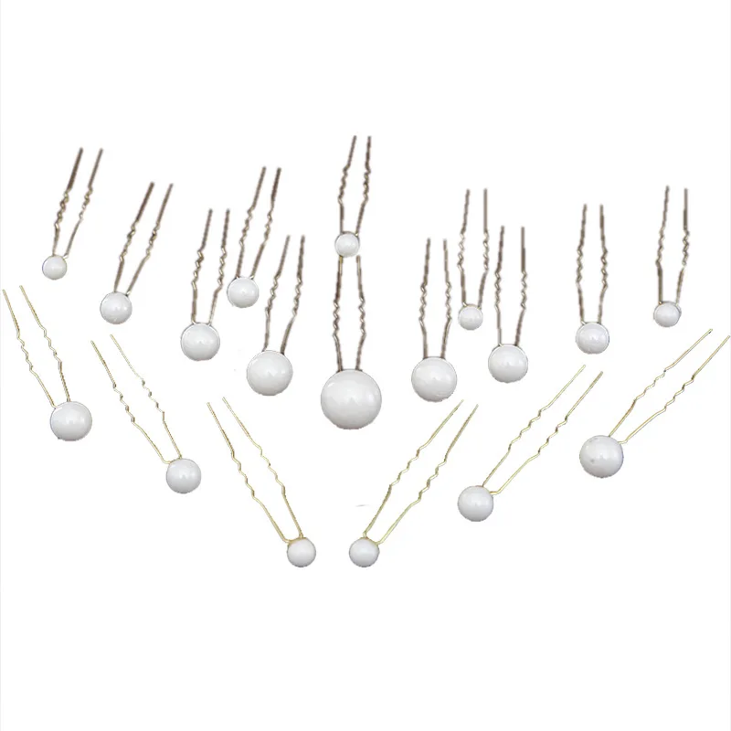 

18pcs 2021 New bride hair wedding accessories handmade with pearl flower U hairpin diademas para el pelo mujer gumki do wlosow
