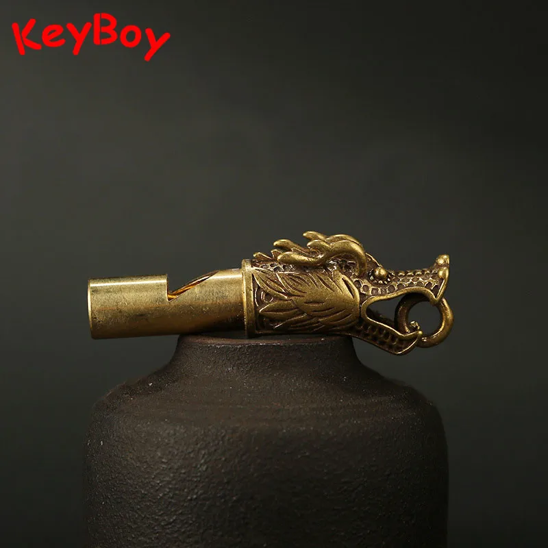 Латунный свисток с головой дракона ручной работы брелки для автомобиля мужские и