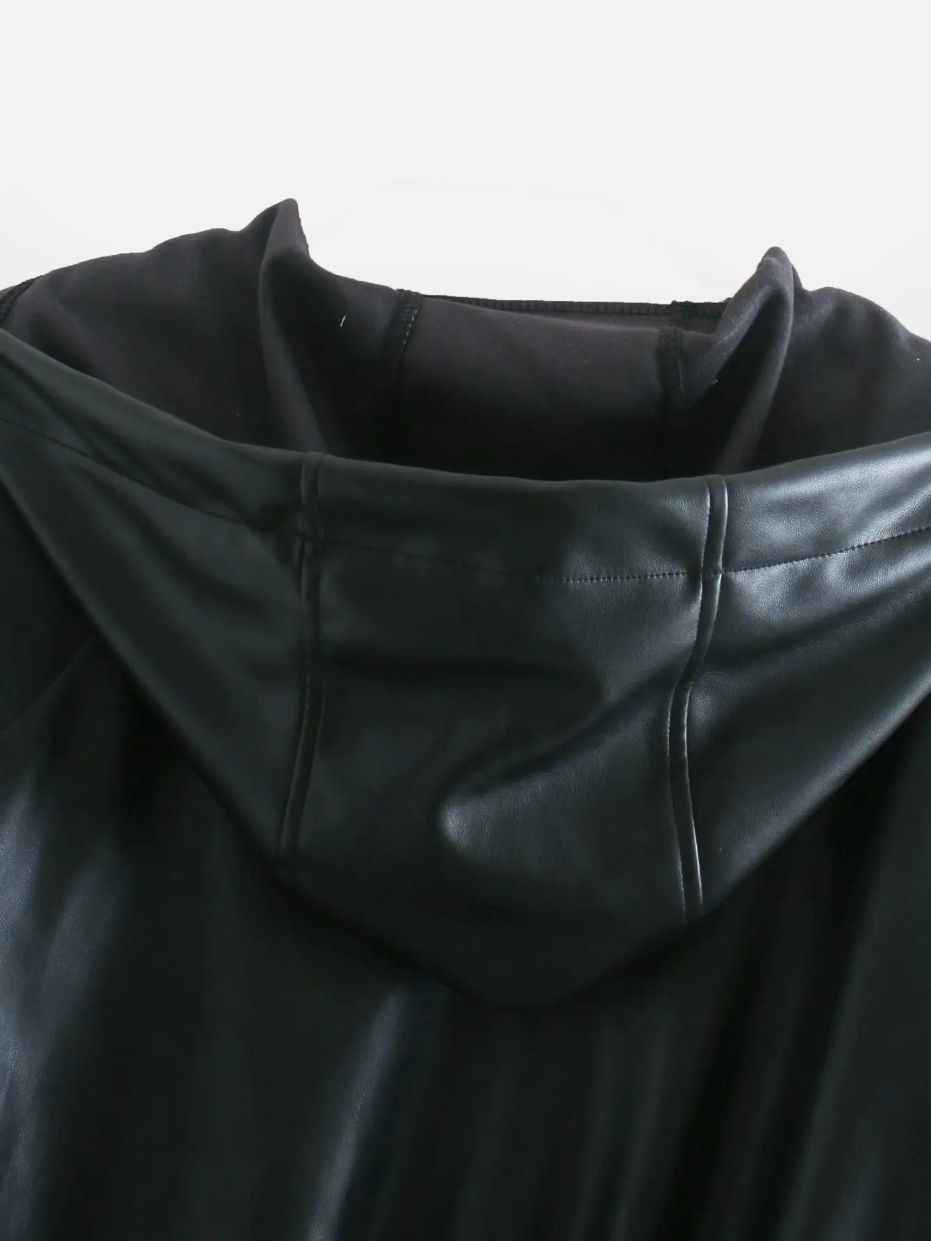 

New Fashion Leather Jacket High Street Leather Jacket Casual Women Streamlined Style Zipper Leather Jacket with Padded Shoulders