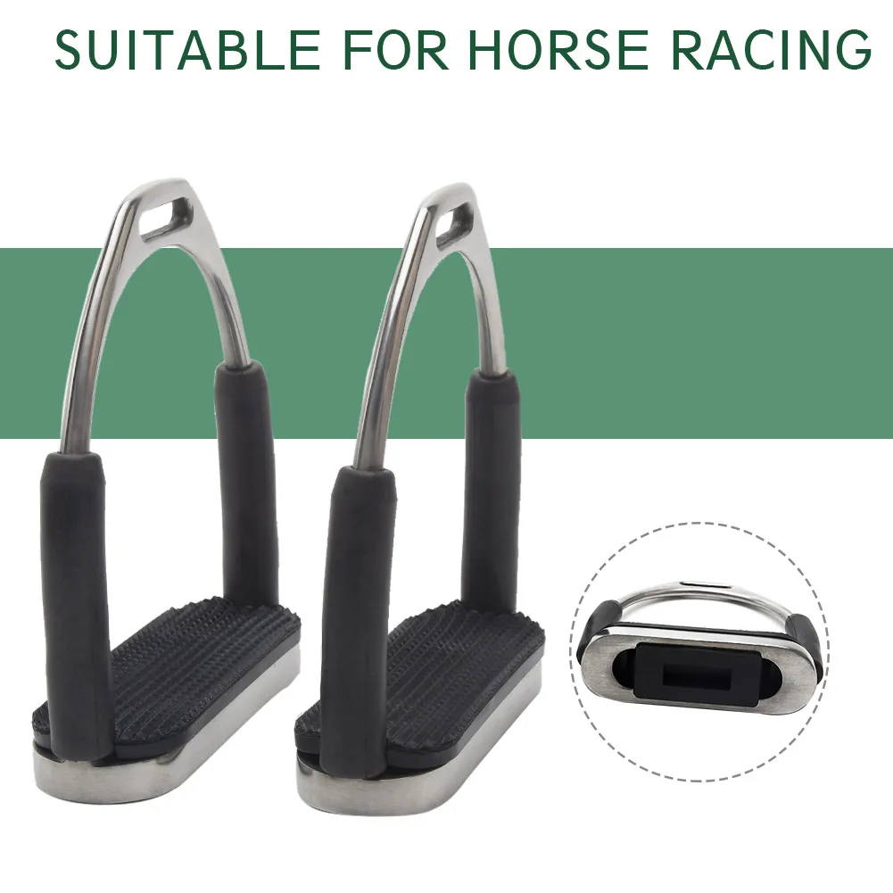

1 Pair Equipment Flexible Stainless Steel Stirrups Saddle Pedals Harness Supplies Anti Slip Horse Riding Durable Folding Sports