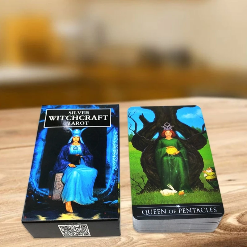 

Silver Witchcraft Tarot Cards English Version 78-Card Deck Oracle Divination Fate Party Board Game