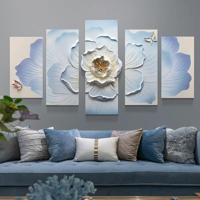 

NORDIC SOFA BACKGROUND WALL DECOR NEW CHINESE LIGHT LUXURY THREE-DIMENSIONAL EMBOSSED LIVING ROOM MODERN MINIMALIST DECOR M1207