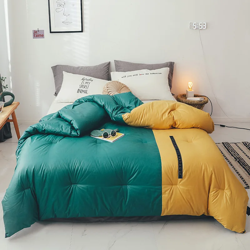 1 5 ~ 4 кг перо бархатное лоскутное одеяло теплое мягкое несколько вариантов