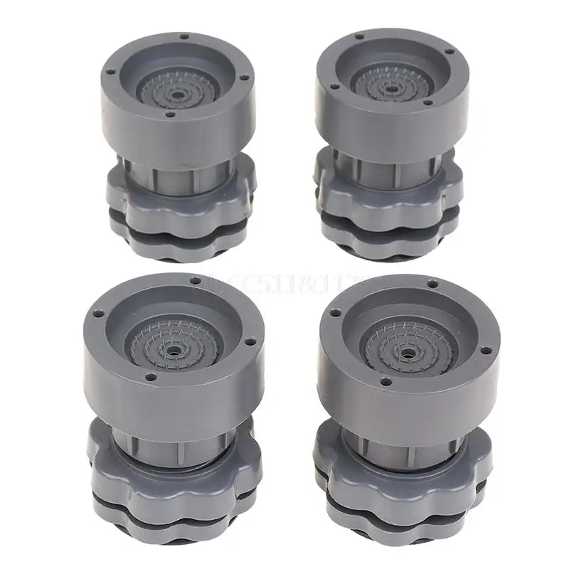 

4pcs Washing Machine Refrigerator Footbeds Adjustable Booster Pad Refrigerator Base Holder Shock Absorbing Pad Non-Slip Pad