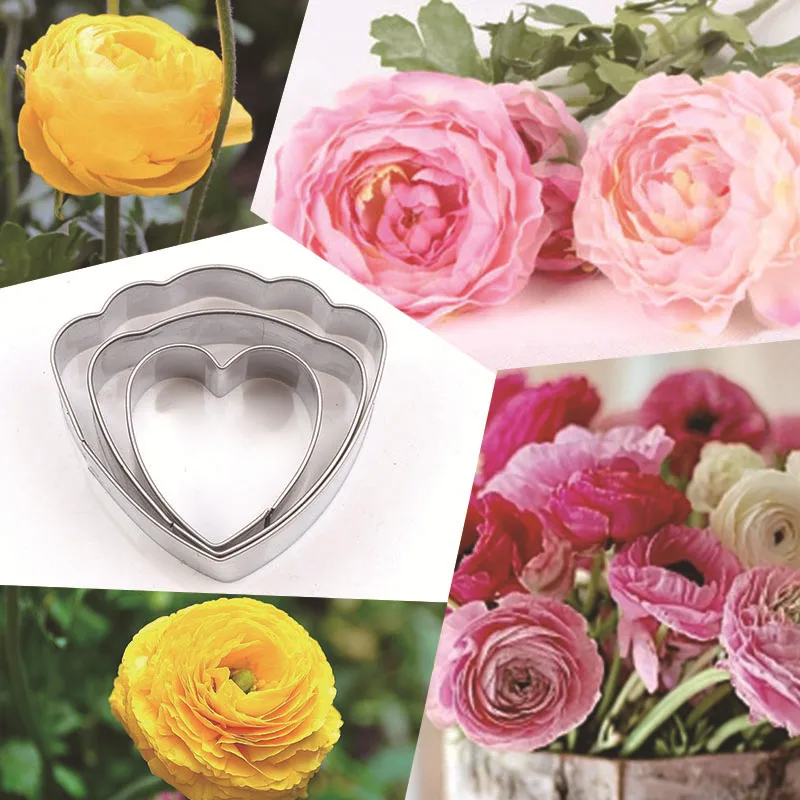 

Ranunculus Petals Cookie Cutter Molds Stainless Steel Polymer Clay Cutting Mould Petal Fondant Cake Decorating Supplies Tool
