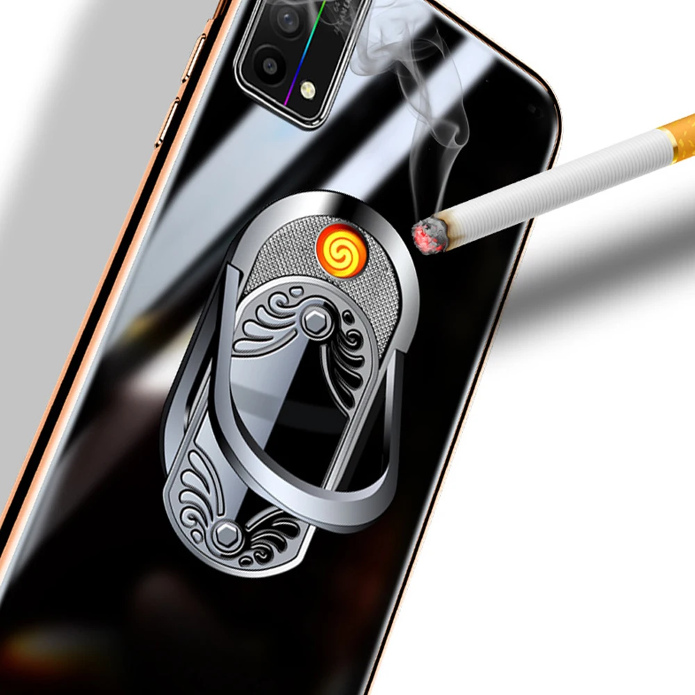 2 in 1 usb charging electric lighter creative carved mobile phone holder with cigarette lighter smoking accessories gift for men free global shipping