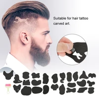 25pcs hair trimmer tattoo template carved coloring pattern stencil tattoo barber salon hair styling tools tattoo stickers supply