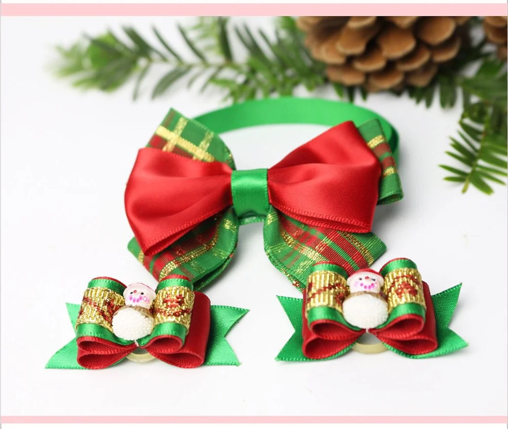 Pet рождественские аксессуары галстук бабочка для собак и кошек галстуком