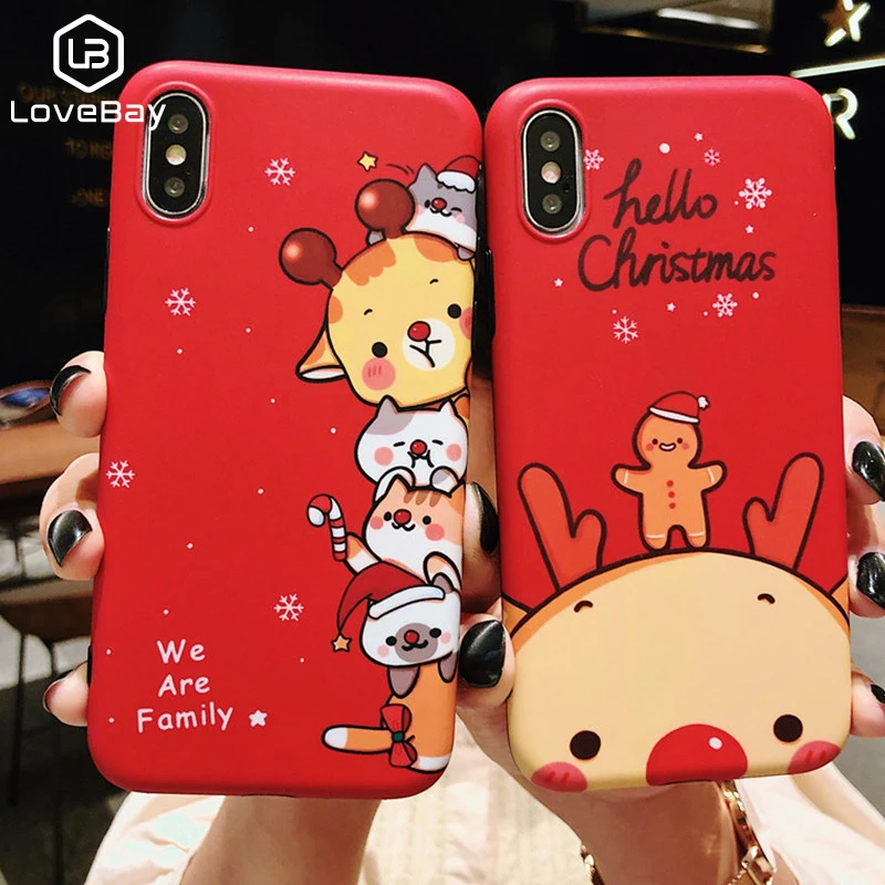 Lovebay милый мультяшный чехол для телефона с Санта Клаусом iPhone 11 Pro Max X XS XR Xs 6 6s 7 8 Plus 5