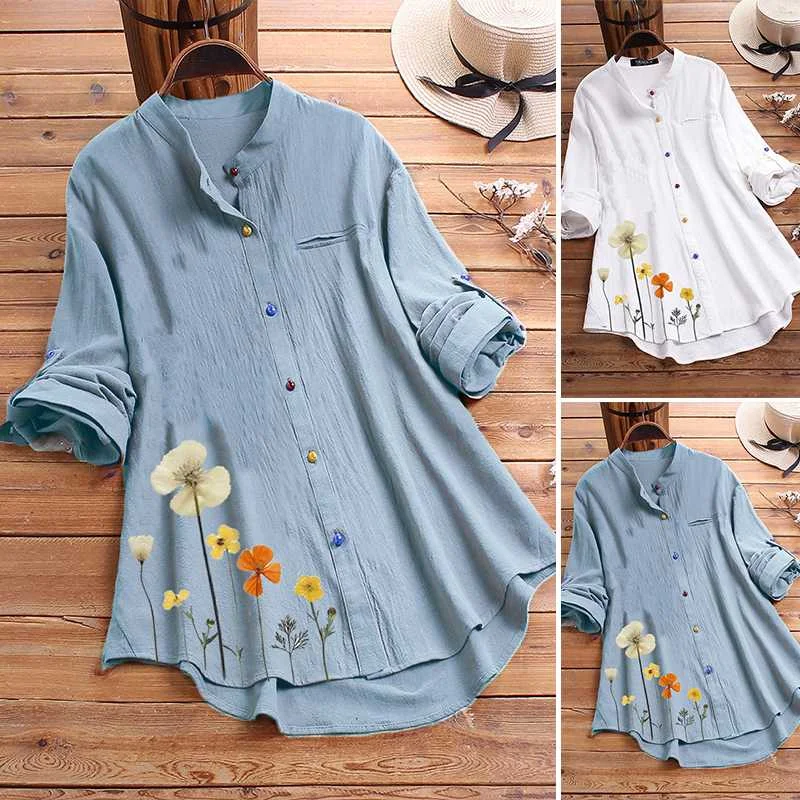 Women's Blouses 2020 Spring Long Sleeve Shirts Office Lady Work Blusas  Casual Loose Tunic Tops Vintage Floral Printed Chemise - купить по выгодной  цене | AliExpress