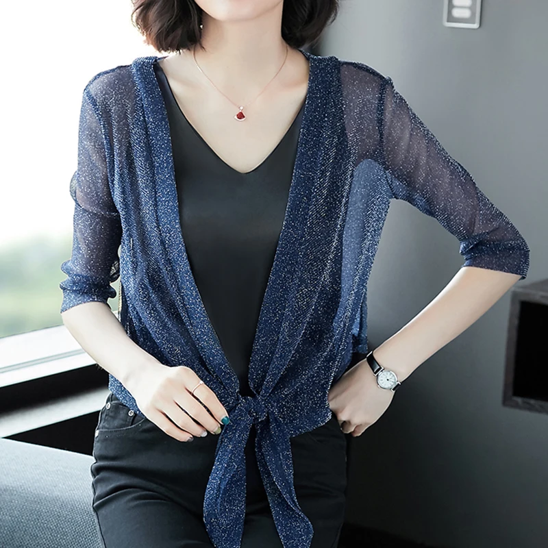 Женский тонкий свисающий Болеро с рукавом 1/2 болеро коротким облегающий женский