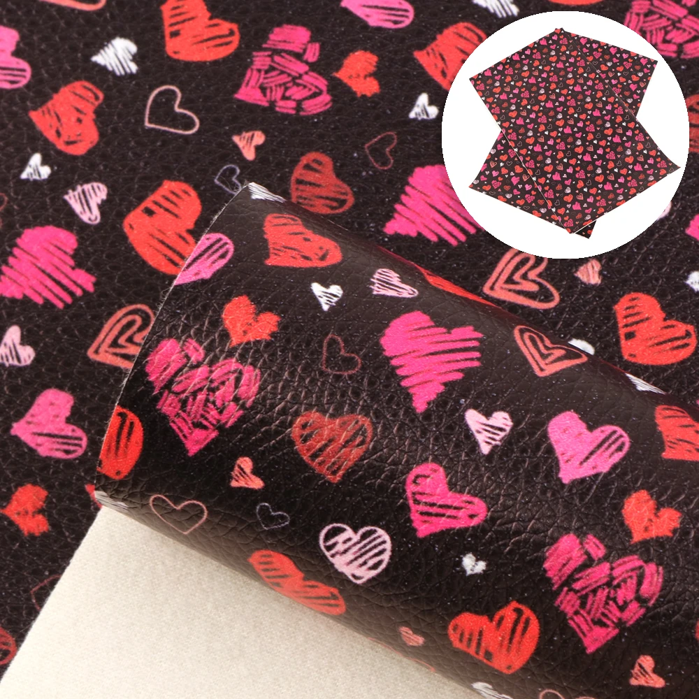 20*33 см День Святого Валентина печатная личи зернистая искусственная кожа ткань