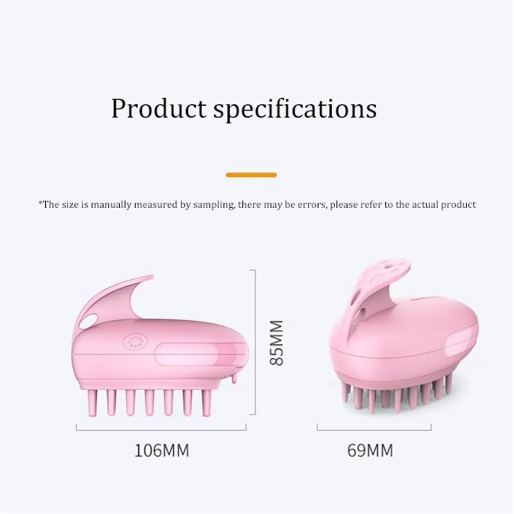 

waterproof Electric Massage Shampoo Brush Comb Silicone Scalp Brush Hair Washing Comb Shower Brush SPA Clean Massage Brush