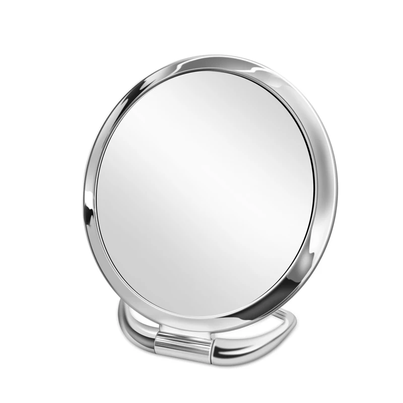 Silver circle Креативное зеркало с ручкой для салона красоты, профессиональное ручное зеркало, складная подставка, индивидуальное зеркало для макияжа, для домашнего использования в путешествиях - Цвет: Silver circle