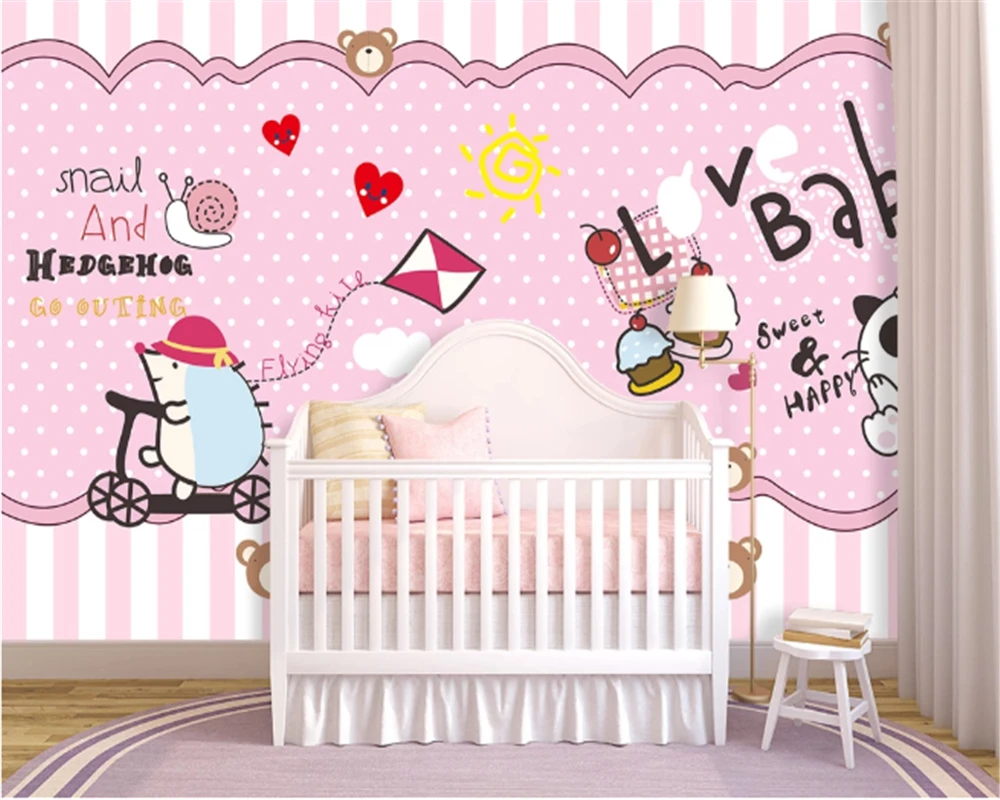 

beibehang behang Photo 3D wallpaper simple cartoon fantasy hand-painted large princess room cartoon bedroom background wallpaper