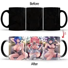 Женские черные чулки, кофейная кружка для девушек, черная чашка, керамическая чашка, меняющая цвет, крутые современные кружки для сувенира