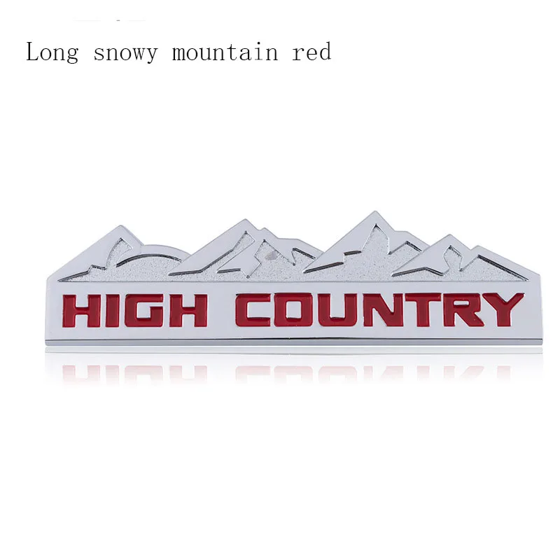 С изображением заснеженной горы HIGH COUNTRY автомобиля эмблемы наклейки на Стикеры для Jeep Wrangler JK компас Grand Cherokee Patriot Liberty Renegade - Название цвета: Sticker Red Silver