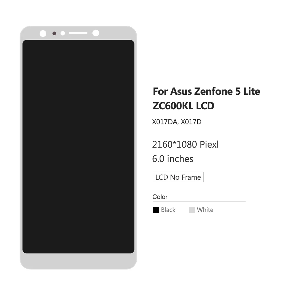 100% протестированный дисплей 6 0 ''ZC600KL для Asus ZenFone 5 Lite 2018 ZC600KL ЖК сенсорный экран