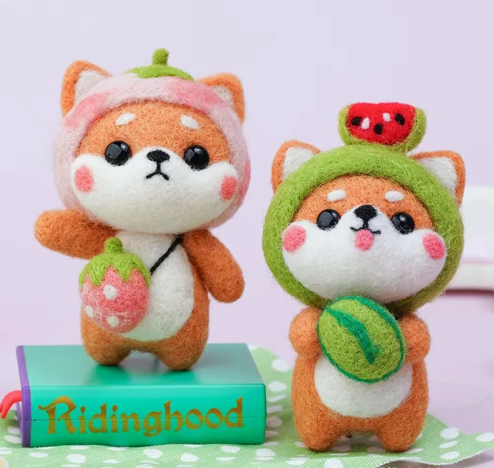

1pc Animal Shiba Inu Craft DIY Non Finished Poked Set Doll Toy Handcraft Kit For Needle Felting Material Bag Pack