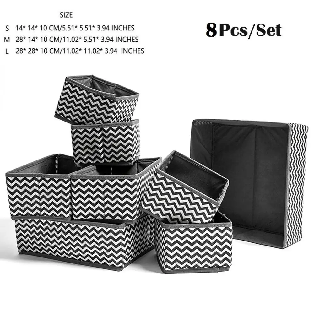 8pcs 1set Букет невесты 6 штук в партии, 8 шт. ящик нижнее бельё для девочек организаторов коробка для хранения складной гардероб ящики комода Органайзер Ткань Кубы для хранения корзина - Цвет: 8pcs 1set