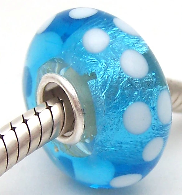 Бусины из серебра 100% пробы с муранским стеклом | Украшения и аксессуары