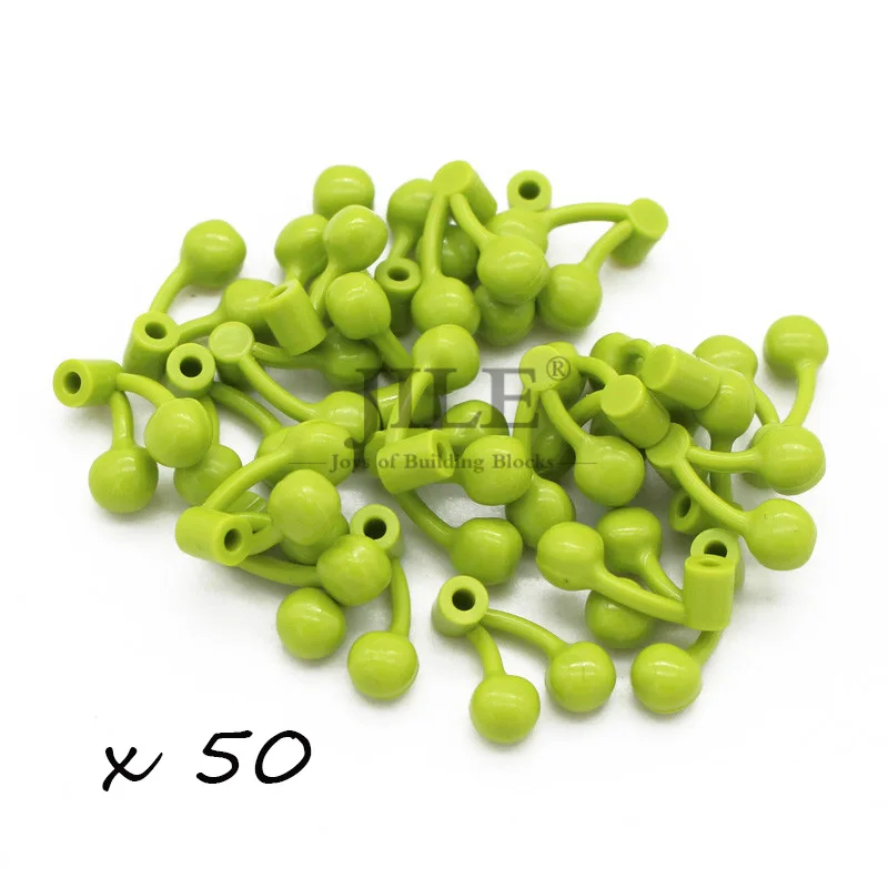 22667 cherry 50pcs Moc Food Building Blocks Fruit Apple Banana Frish Dish Drumstick Sausage Bone DIY Bricks Bulk Set Compatible with City View Toys - Цвет: 22667 cherry 50pcs
