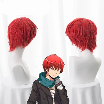 Аниме Черный Рок акабане Карма Косплэй классный парик короткие цвет красного