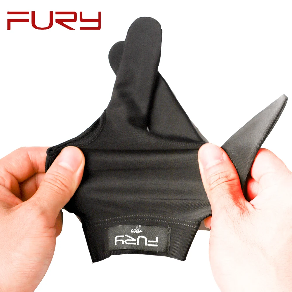 Кий для пула FURY Snooker перчатки черные синие 2 варианта три пальца Нескользящие