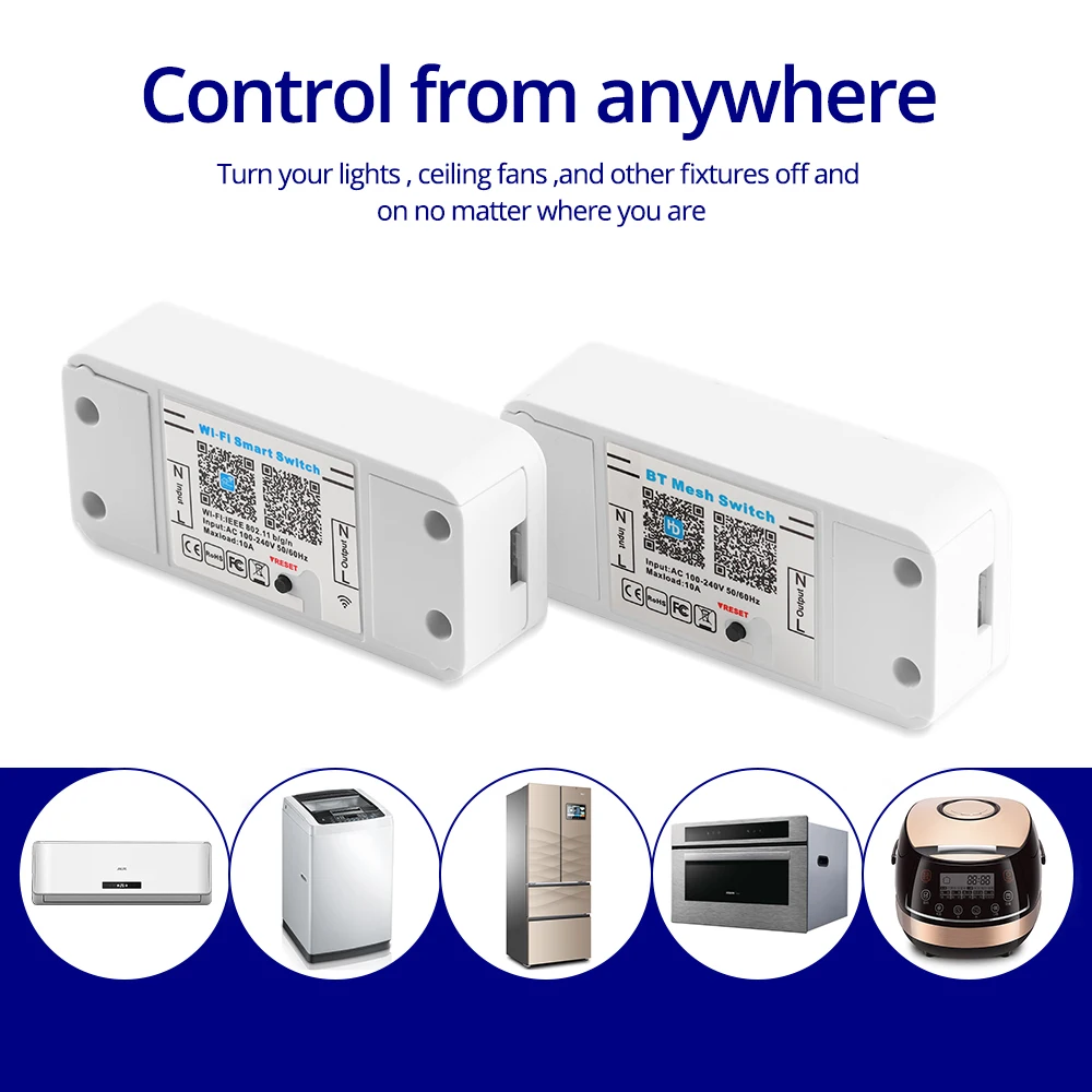Умный AC100 ~ 240V Maxload10A Magic Home WiFi/Bluetooth переключатель светодиодный контроллер