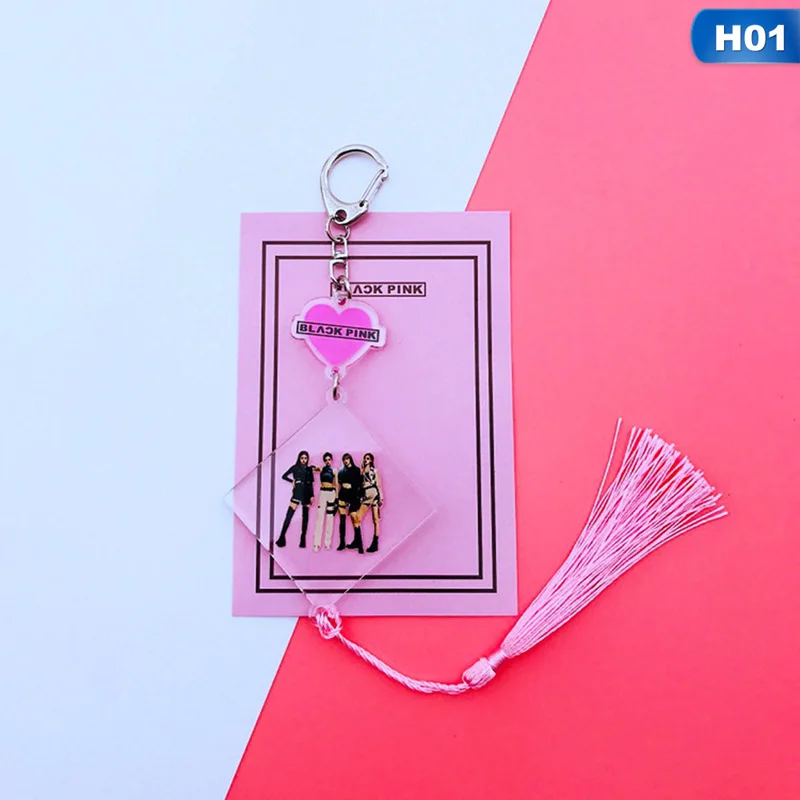 KPOP GOT7 TWICE SEVENTEEN X1 EXO BLACKPINK NCT TXT с бахромой ключ крепежный набор брелок Подвеска Брелок Новинка - Цвет: 1