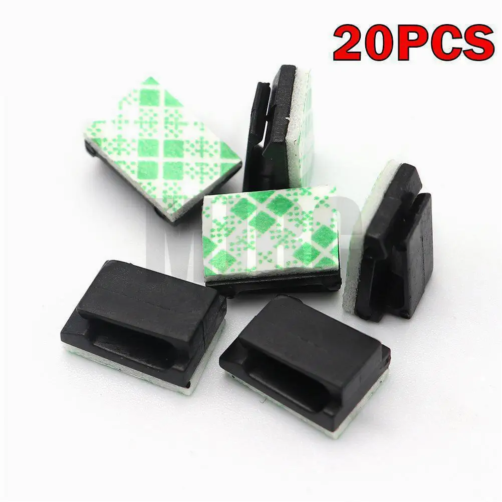 

20Pcs black White Adhesive Wire and Cable Holder Tie Clip Organizer Drop Clip Clamp ESC Steering Gear LED Universal