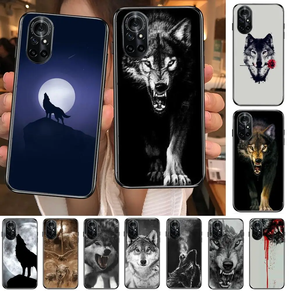 

Animal wolf wolf totem Clear Phone Case For Huawei Honor 20 10 9 8A 7 5T X Pro Lite 5G Black Etui Coque Hoesjes Comic Fash des