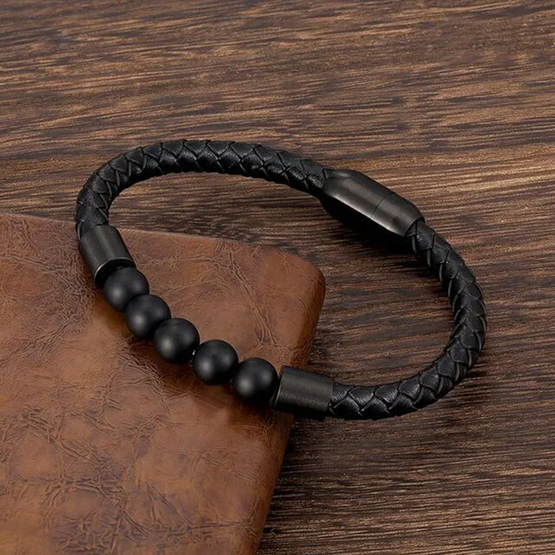 Браслеты из натурального камня плетеный браслет натуральной кожи женский