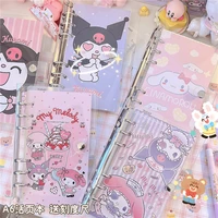 cute melody kuromi a6 planner organizer loose leaf binder sketchbook journal accessories school supplies