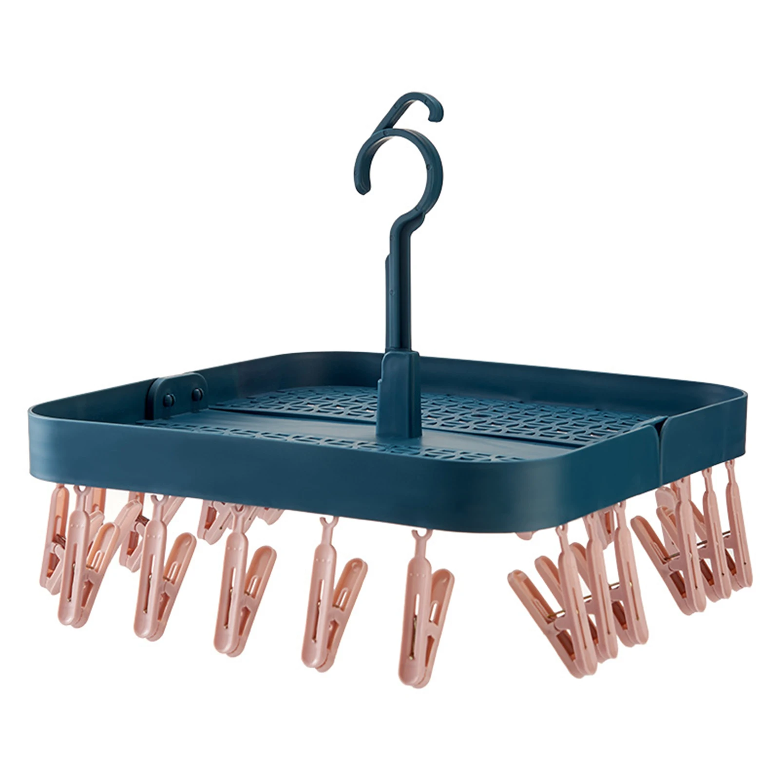 

Multifunctional Clothes Hanger Anti-skid Drying Rack Organizer with 22 Clips Clothes Rack Socks Sundry Folding Clothes Hanger