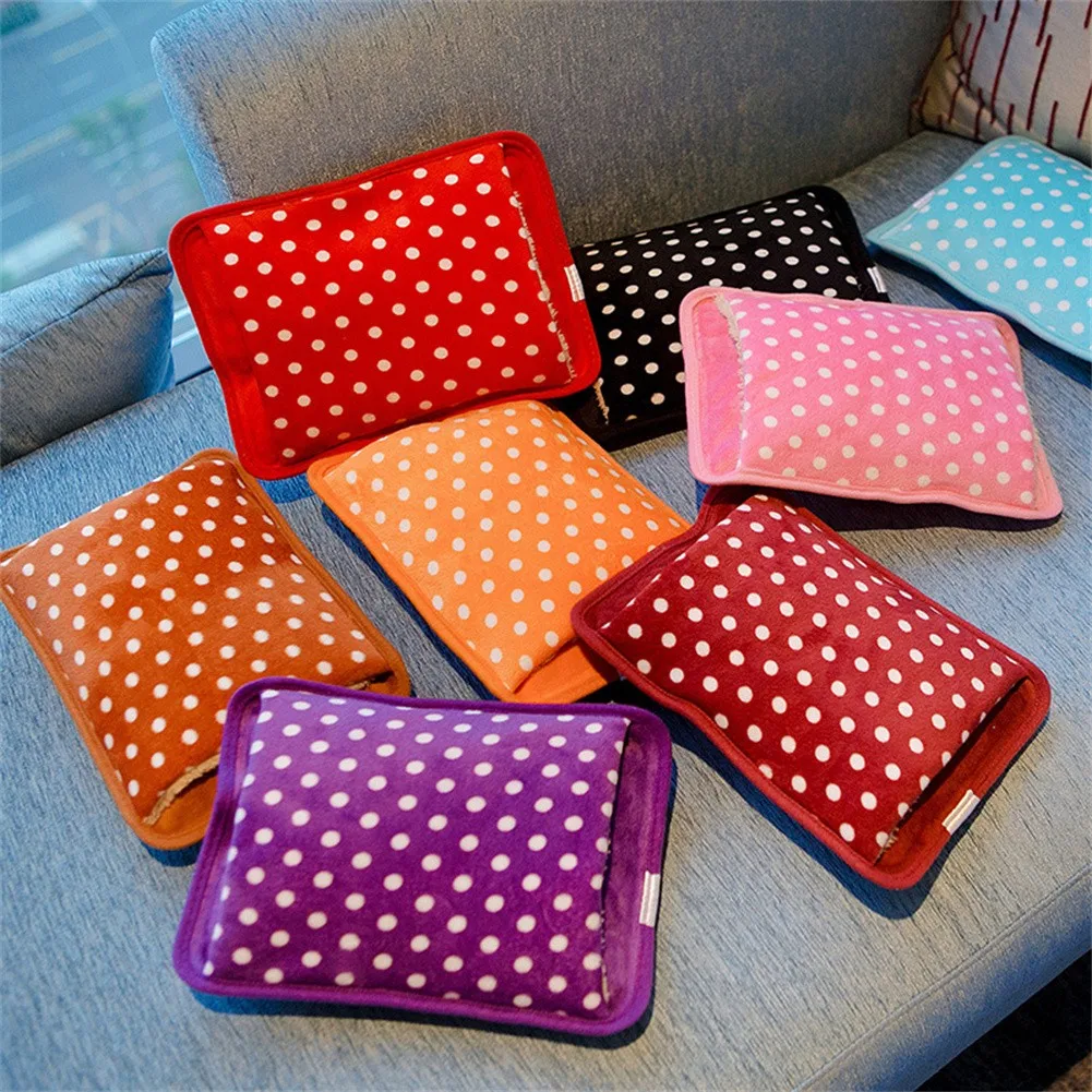 

Rechargeable Hot Water Bag Electric Hand Feet Warmer Winter Heater Plush Dots Indoor Outdoor Office Portable Warming Tool