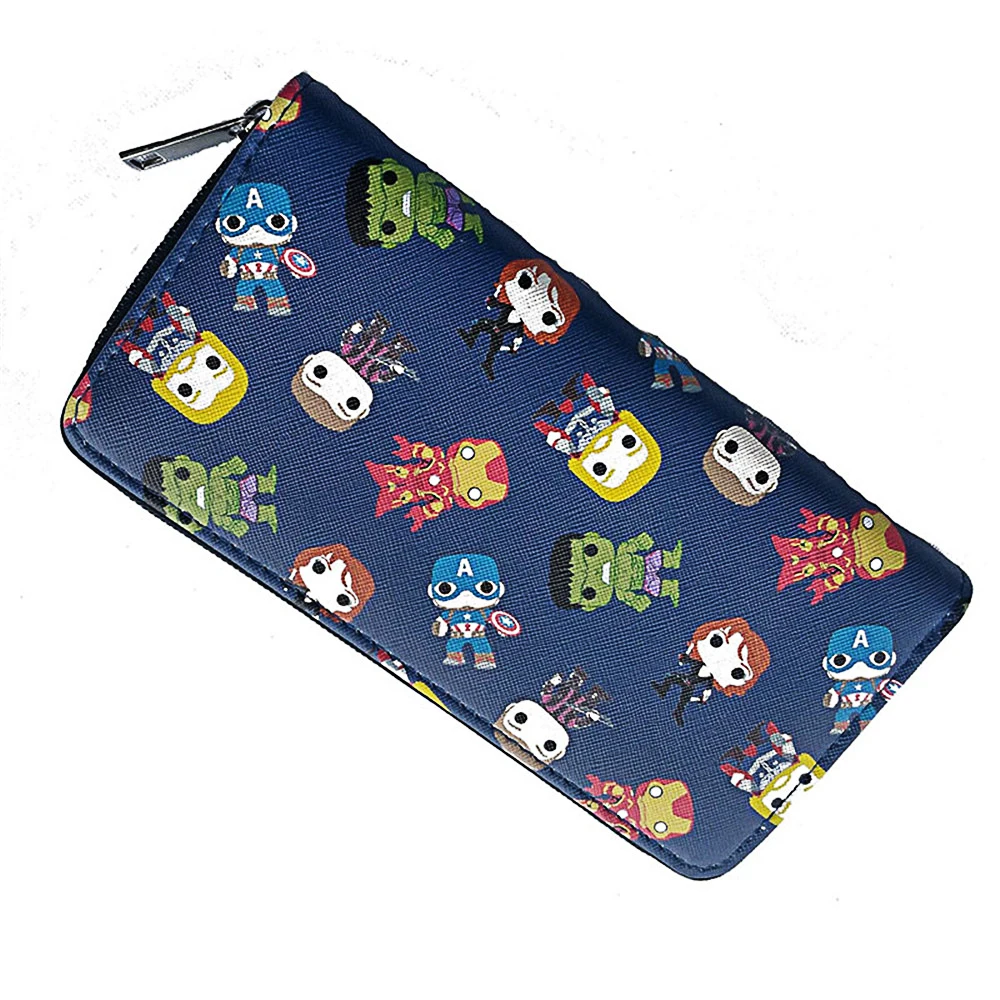 Женский супер кошелек с супергероями клатч кошельки из искусственной кожи аниме
