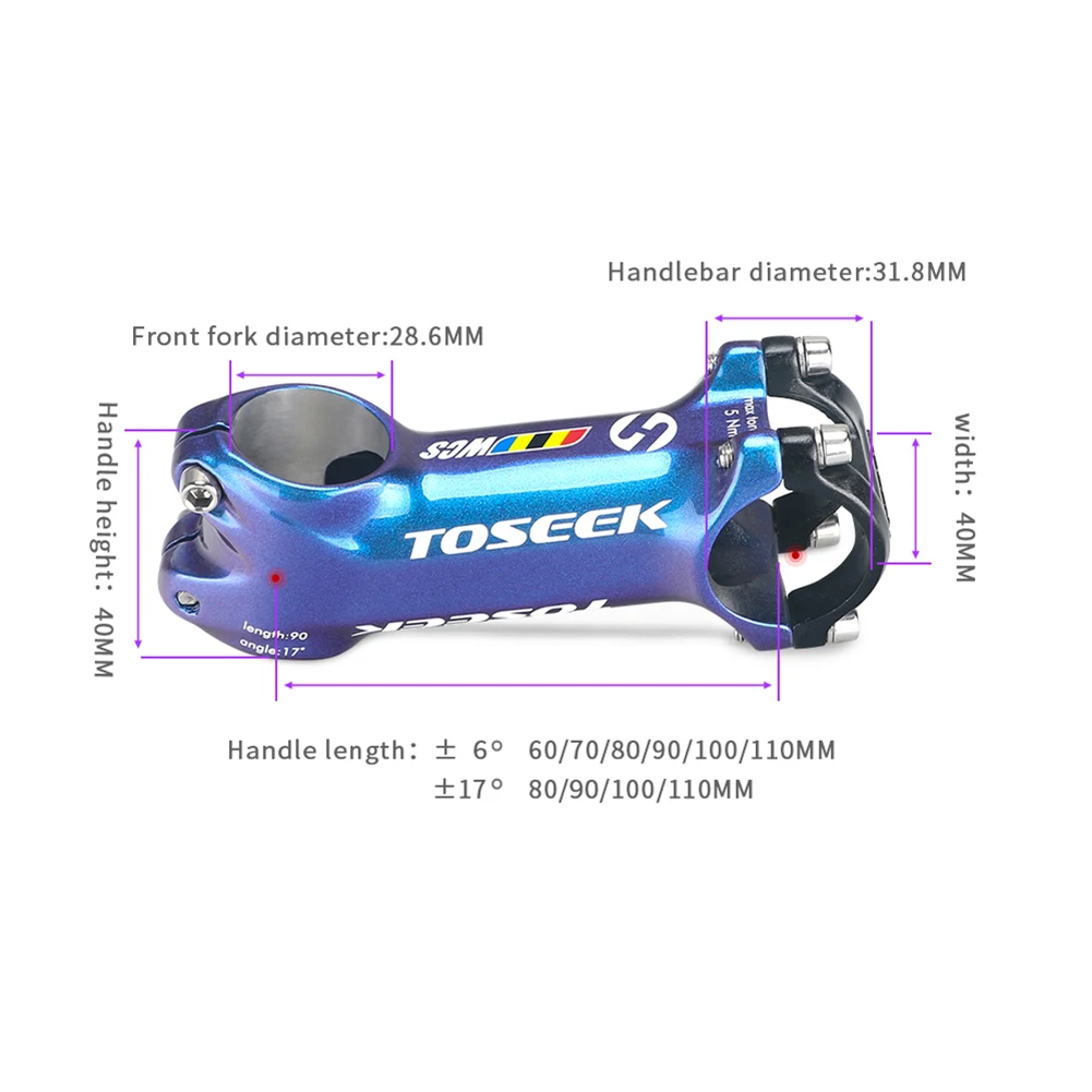 

Colorful Bicycle Stem Aluminium Alloy MTB Road Bike Stems 31.8mm Handlebar Clamp 28.6mm Steerer Tube Hollow Design Cycling Parts